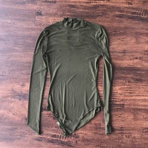 Sheer turtleneck bodysuit